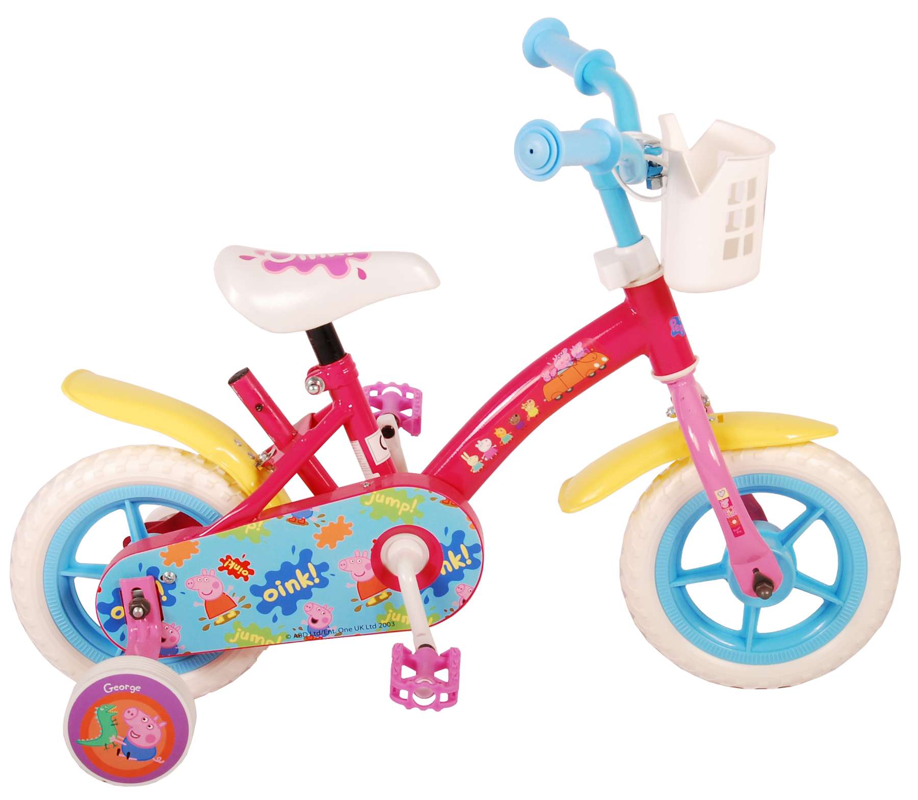 Volare Peppa Gris 10" jentesykkel med støttehjul