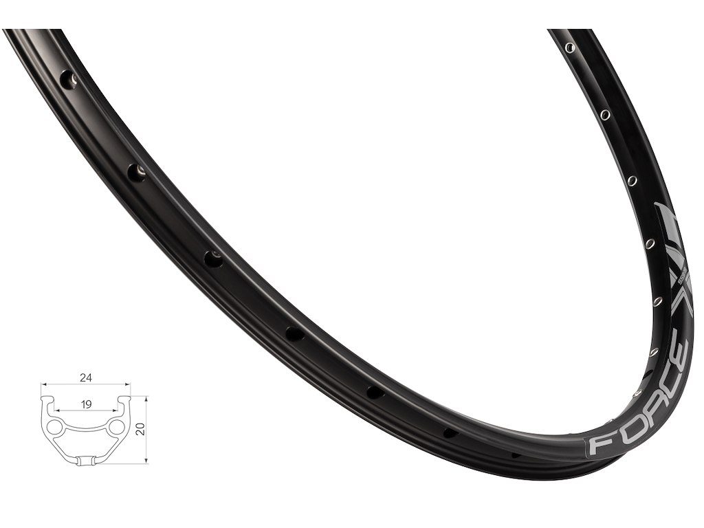 Force XC Basic felg 26" (559x19) aluminium 32 eikehull skivebrems svart