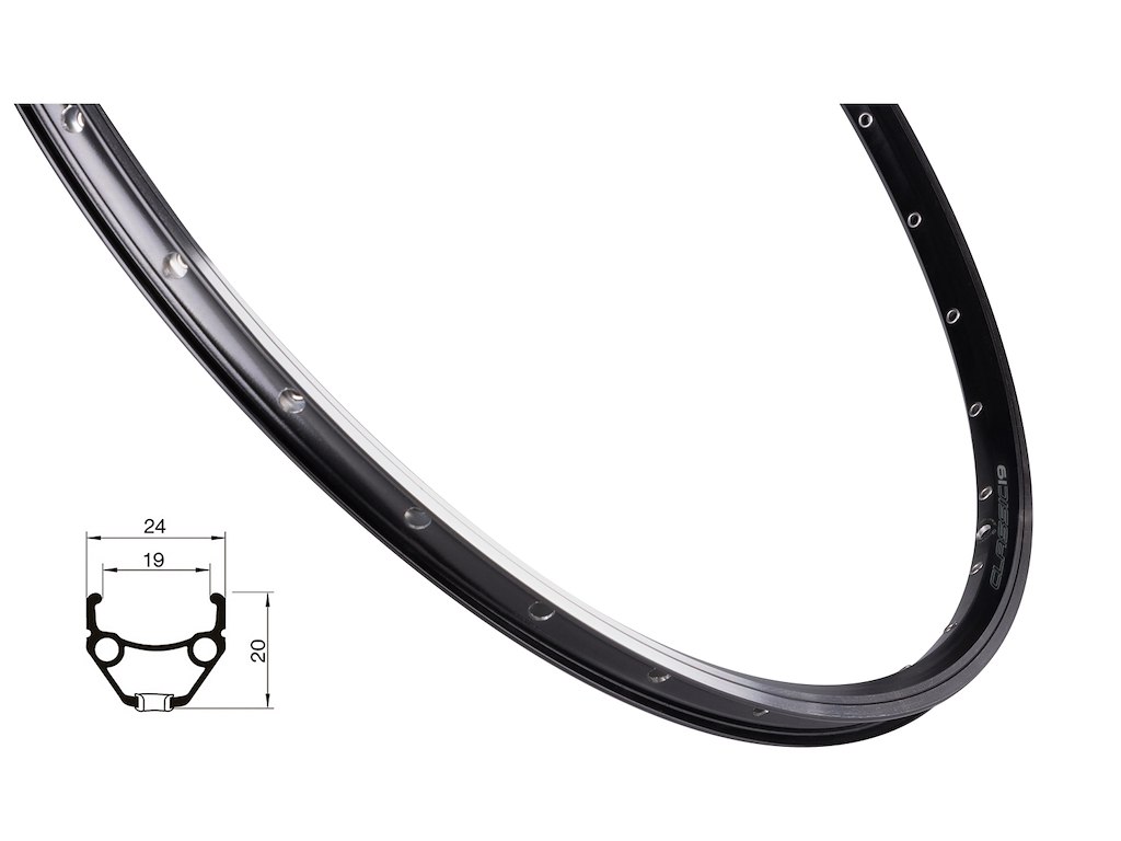 Force Classic felg 28" (622x19) aluminium 32 eikehull felgbrems svart