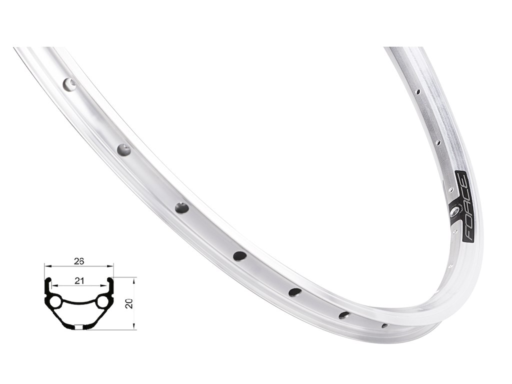 Force Prime felg 26" (559x21) aluminium 36 eikehull felgbrems sølv