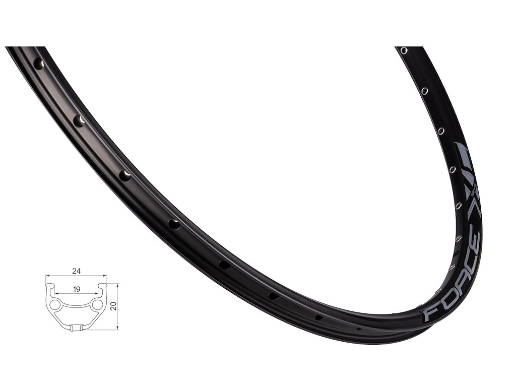 Force XC Basic felg 27,5" (584x19) aluminium 32 eikehull skivebrems svart