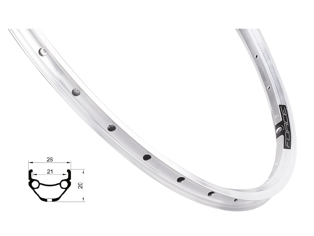 Force Prime felg 26" (559x21) aluminium 32 eikehull felgbrems sølv