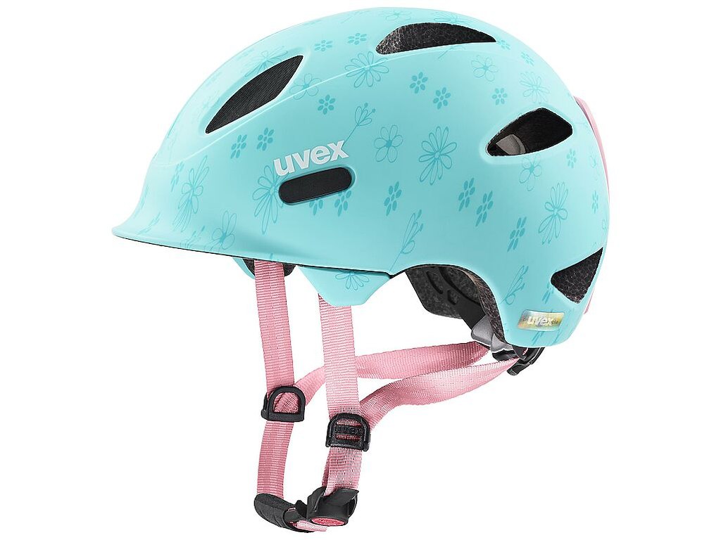 Uvex Oyo Style sykkelhjelm kids flowers cyan matt