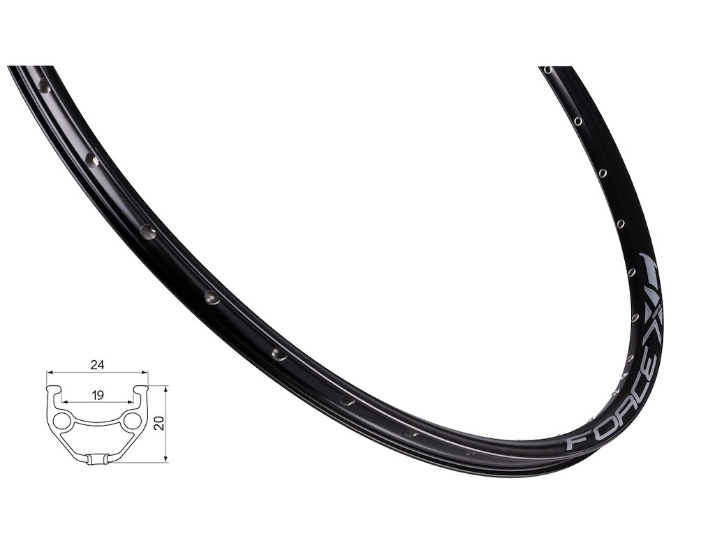 Force XC Basic felg 29" (622x19) aluminium 32 eikehull skivebrems svart