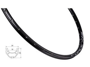 FORCE XC Basic felg 29" (622x19) aluminium 36 eikehull skivebrems svart