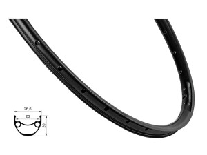 FORCE XC Basic felg 29" (622x23) aluminium 36 eikehull skivebrems svart