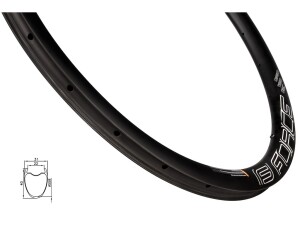 FORCE felg 700c Carbon Gravel for skivebremser 40 mm høy og 24 eikehull svart
