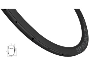FORCE felg 700c Carbon Road for skivebremser 40 mm høy og 24 eikehull svart