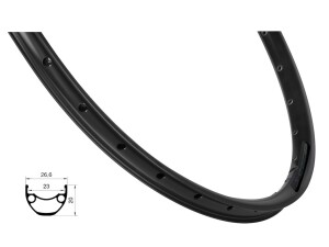 FORCE XC Basic felg 27,5" (584x23) aluminium 36 eikehull skivebrems svart