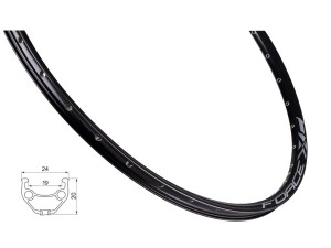 FORCE XC Basic felg 29" (622x19) aluminium 32 eikehull skivebrems svart