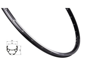 FORCE Classic felg 28" (622x19) aluminium 36 eikehull felgbrems svart